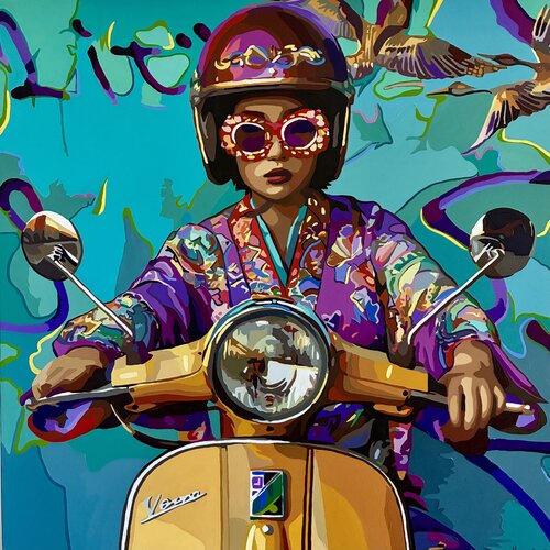 Golden Sakura Ride von Nana Artamonova, Malerei kaufen auf Singulart
