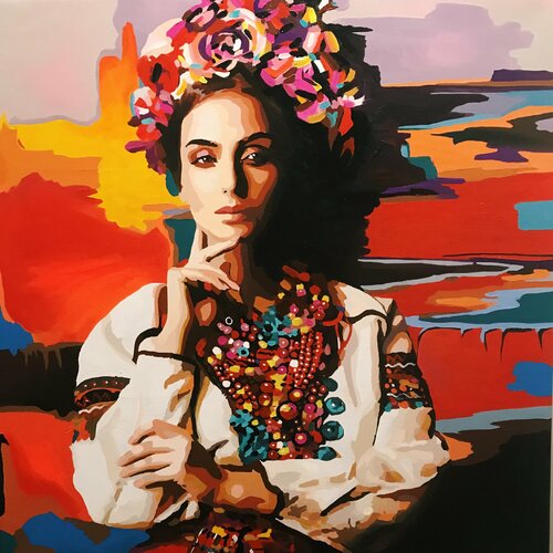 Ukrainian beauty van Nana Artamonova, Schilderij te koop op Singulart