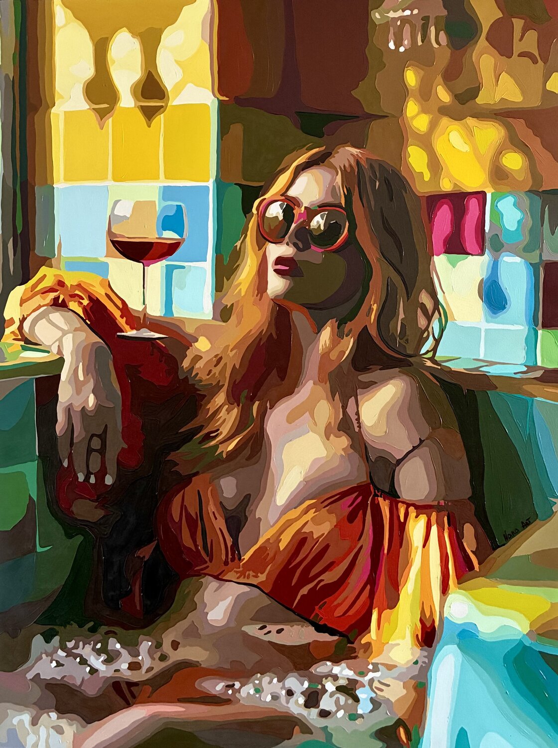 “The Glass of Yesterday” Nana Artamonova Dipinto originale in vendita