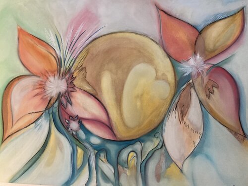Lotusblüten im Sonnenlicht..... von Gudy Steinmill-Hommel, Malerei kaufen auf Singulart