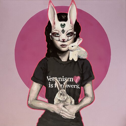 Vegan Rabbit van Gema Alvaro, Schilderij te koop op Singulart