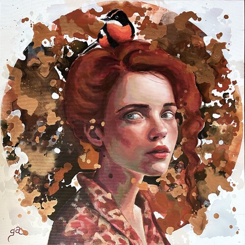 Mi pequeño pájaro cantor van Gema Alvaro, Schilderij te koop op Singulart