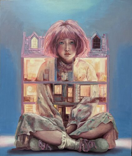 MI CASA DE MUÑECAS van Gema Alvaro, Schilderij te koop op Singulart