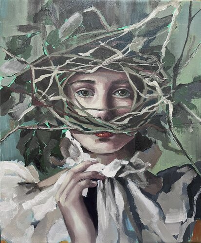 Juana Cautiva. El Nido van Gema Alvaro, Schilderij te koop op Singulart