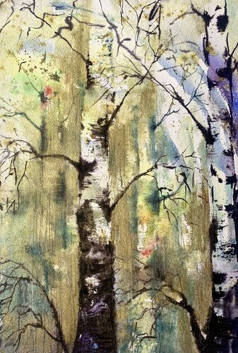 Birken Wald van Jelena Nemeth, Werk op papier te koop op Singulart