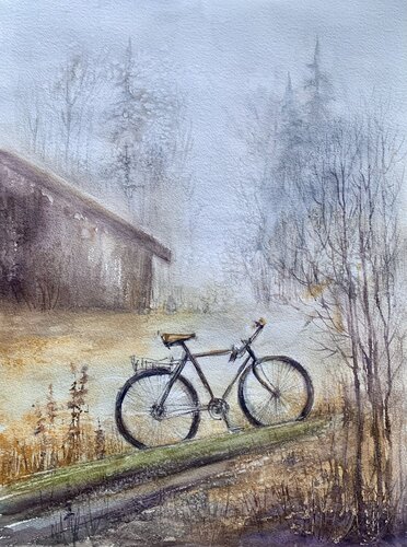 Herbst Nebel im Alpenland par Jelena Nemeth, Œuvre sur papier en vente sur Singulart