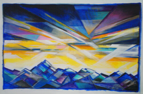 Dramatic sunset van Martin Andreas Kuster, Schilderij te koop op Singulart