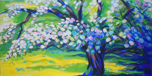Apple blossoms van Martin Andreas Kuster, Schilderij te koop op Singulart