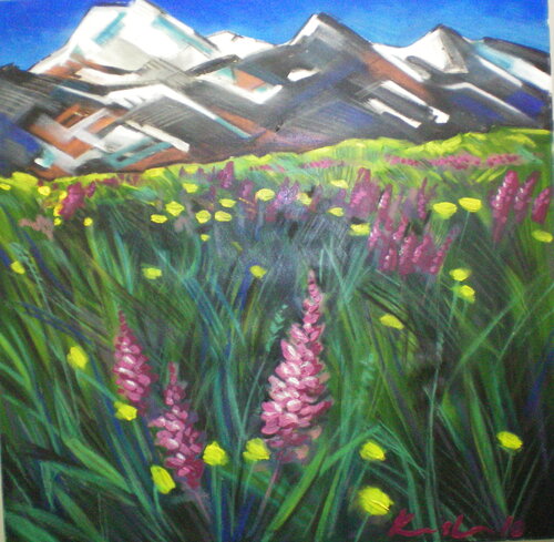 Spring in the Rockies. van Martin Andreas Kuster, Schilderij te koop op Singulart