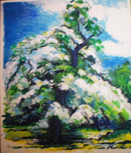 Trompet tree van Martin Andreas Kuster, Schilderij te koop op Singulart