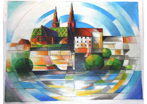 Basler Cathedral van Martin Andreas Kuster, Schilderij te koop op Singulart