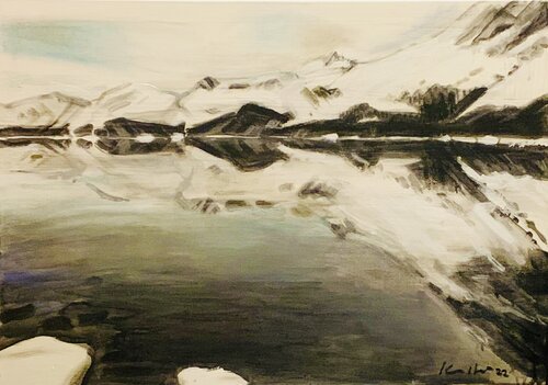 Lake Sils Engadin van Martin Andreas Kuster, Schilderij te koop op Singulart