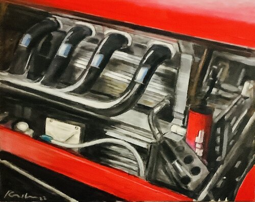 Vintage Hot Rod van Martin Andreas Kuster, Schilderij te koop op Singulart
