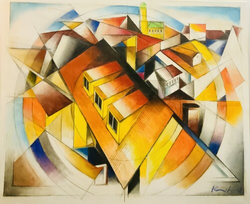 Old town. von Martin Andreas Kuster, Malerei kaufen auf Singulart