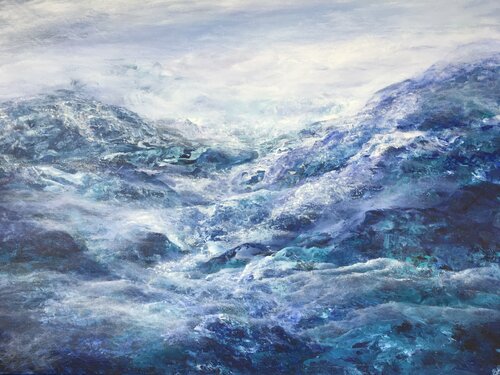 Mountains Blue von Ulrike Schmelter, Malerei kaufen auf Singulart