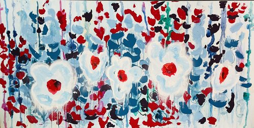Blaue Blumen von Annett Schaper, Malerei kaufen auf Singulart