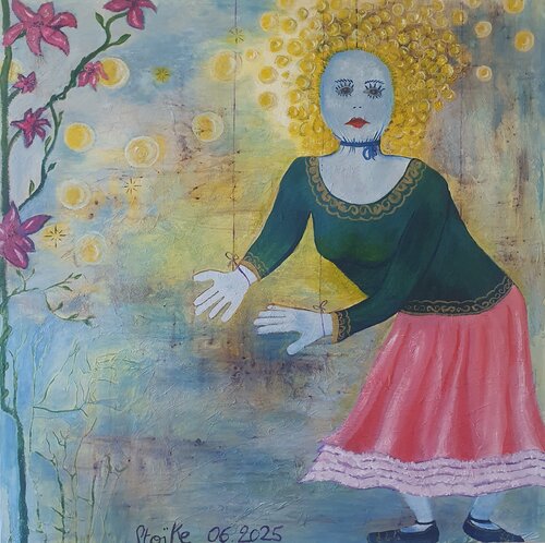 La marionnette faiseuse de bulles de soleil von StoïKe Artiste, Malerei kaufen auf Singulart