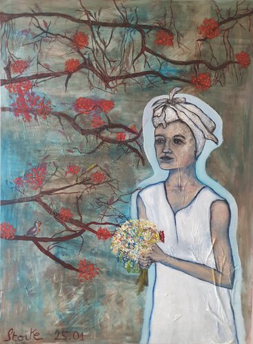Le bouquet de fleurs di StoïKe Artiste, Pittura in vendita su Singulart