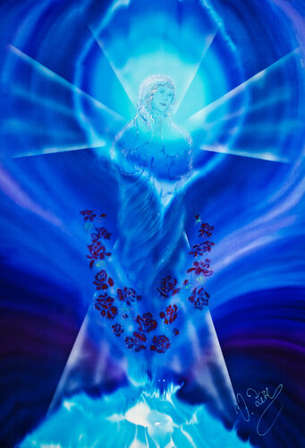 Maria im Rosenkranz van Walter Zettl, Schilderij te koop op Singulart