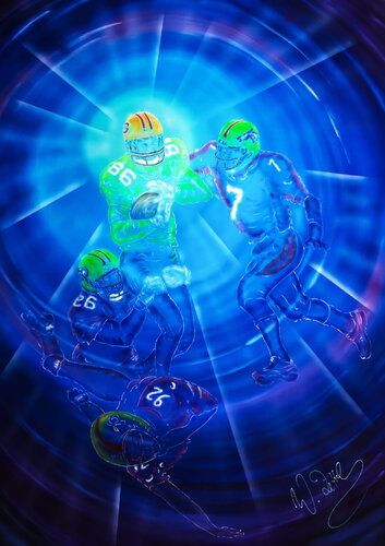 American Football by Walter Zettl, 회화 for Sale on Singulart