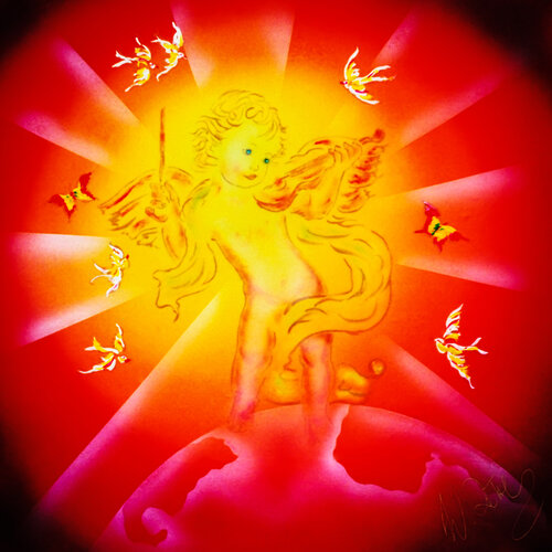 Salvatore Dali lässt Grüssen- Musikant-Engel by Walter Zettl, Digital for Sale on Singulart
