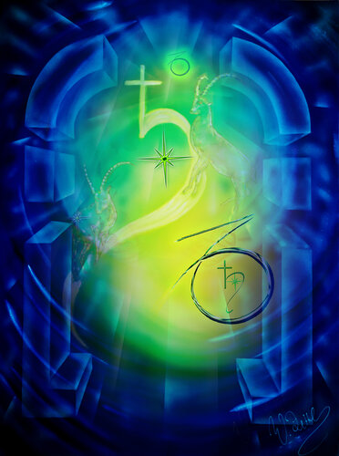 Zodiac sign Capricorn! van Walter Zettl, Digitaal te koop op Singulart