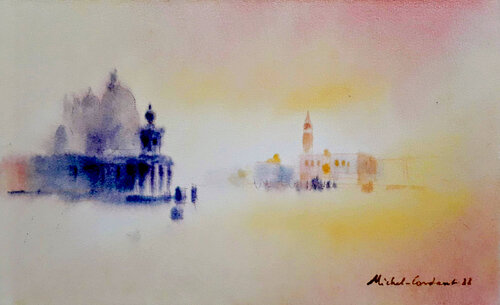 Venise, la Dogana et San Marco van Michel Constant, Werk op papier te koop op Singulart