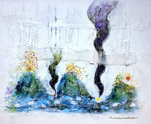 Covid et écouvillons di Michel Constant, Pittura in vendita su Singulart