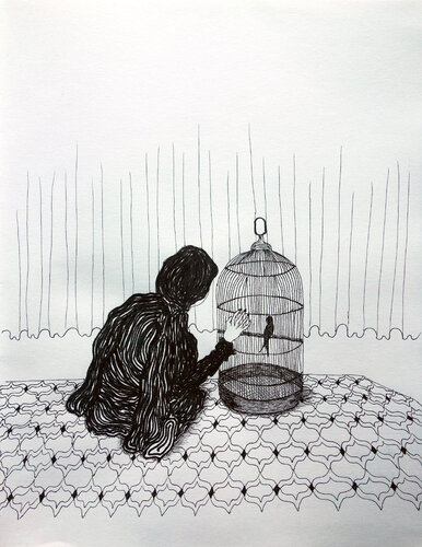 What is the cage? par Grégoire Faupin, Dessin en vente sur Singulart