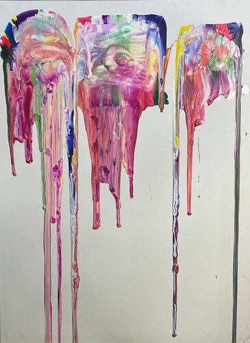 Pink Beautiful Drips de Ronnie Stelling, Pintura a la venta en Singulart
