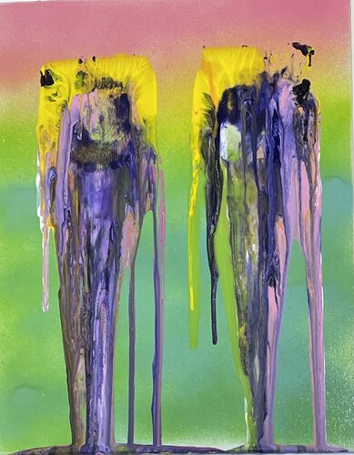 Foggy Morning Pink Sky Setting Sun de Ronnie Stelling, Pintura a la venta en Singulart