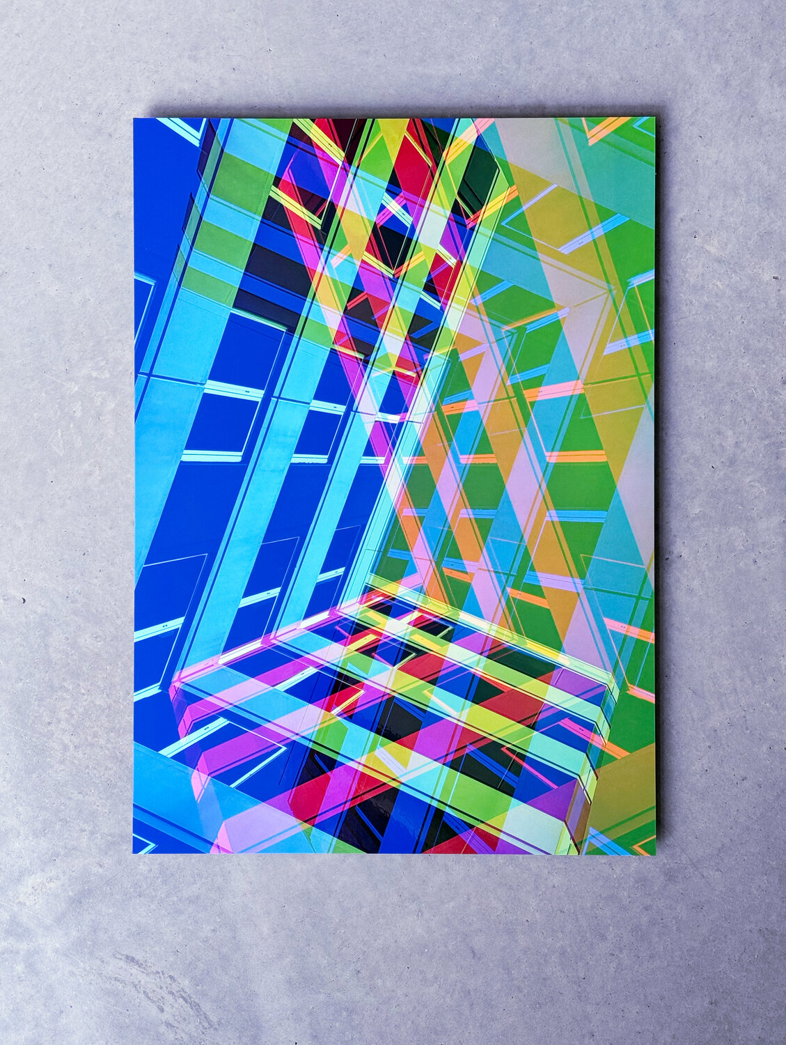 An abstract multimedia collage with layers of photography, text, and digital effects.