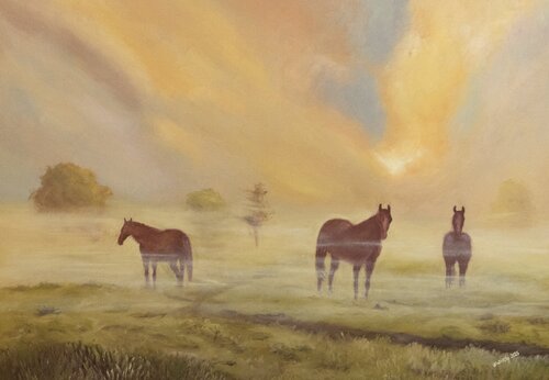 Foggy Morning by Pavol Zlatovský, Painting for Sale on Singulart