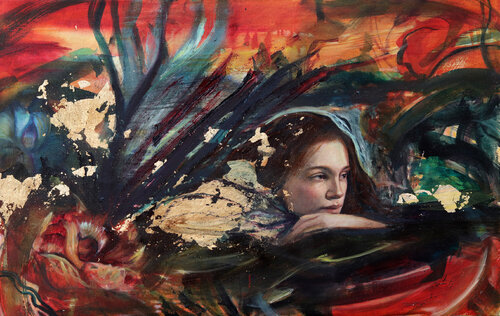 Alice looking to Wonderland van Sol Halabi, Schilderij te koop op Singulart