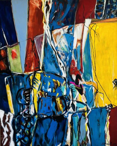 DYNAMIC BLUE von Brigitte Struif, Malerei kaufen auf Singulart