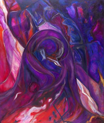 UNIVERSE, purple von Brigitte Struif, Malerei kaufen auf Singulart