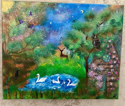 Seelengarten - Malerei als inneres Tor di Linda Hoffmann, Pittura in vendita su Singulart