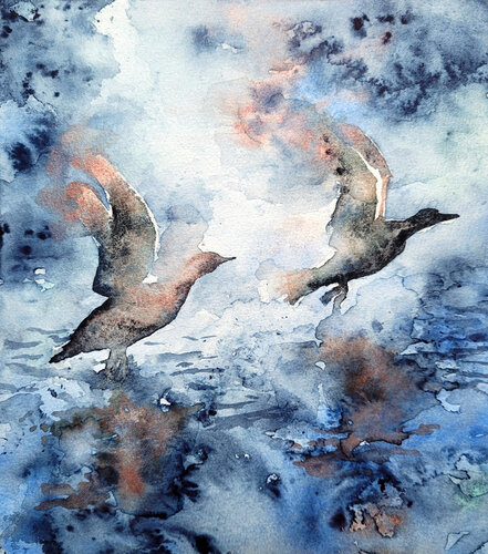 Flug im Gegenlicht von Eva Marion Seyffarth, Malerei kaufen auf Singulart