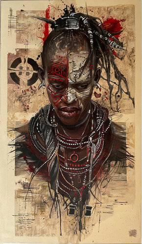 “African portrait 1 ” by Olena Kirdina, Painting for Sale on Singulart
