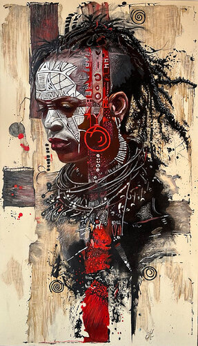 “African portrait 3 “ by Olena Kirdina, Painting for Sale on Singulart
