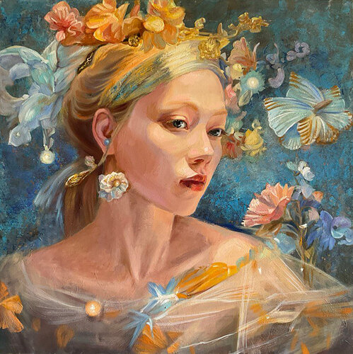 Rococo aesthetic by Olena Kirdina, Painting for Sale on Singulart