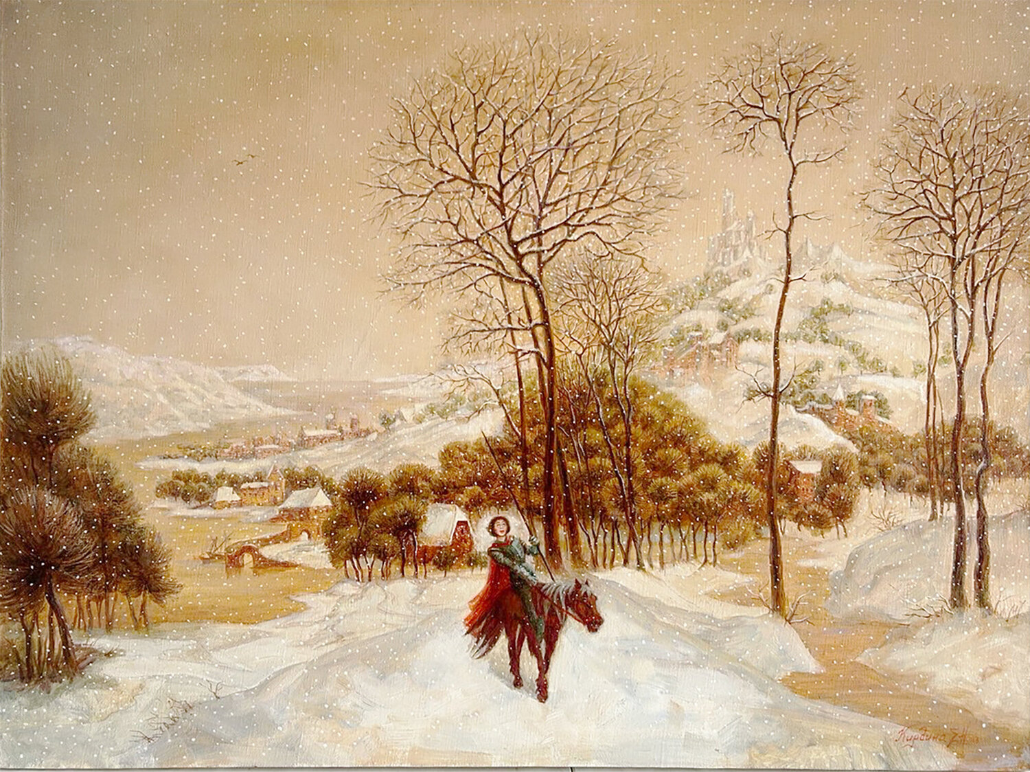‘Memories of Bruegel” Olena Kirdina Originalgemälde zu verkaufen