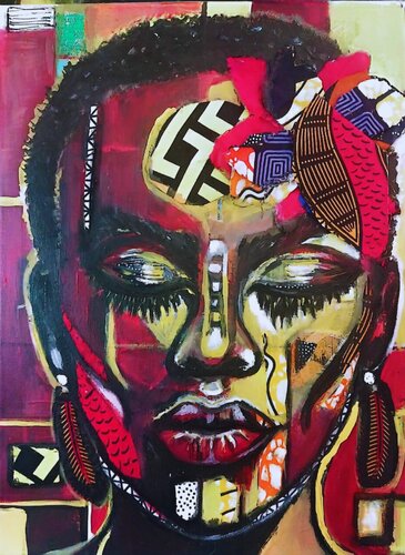 Poetic rest van Marthe Ngandu, Schilderij te koop op Singulart