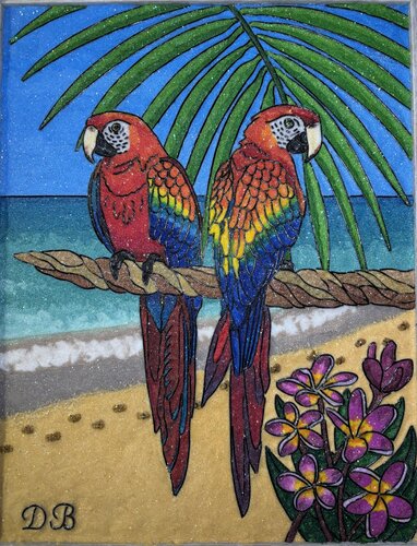 Parrots on the Beach de Deborah Becker, Otros medios a la venta en Singulart