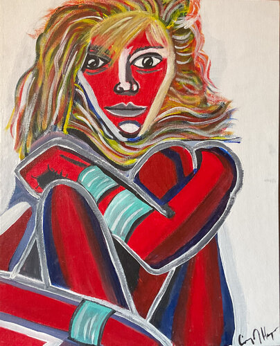 Girl in red von Corey Hayes, Malerei kaufen auf Singulart