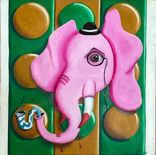 The Pink Elephant in the Room von Corey Hayes, Malerei kaufen auf Singulart