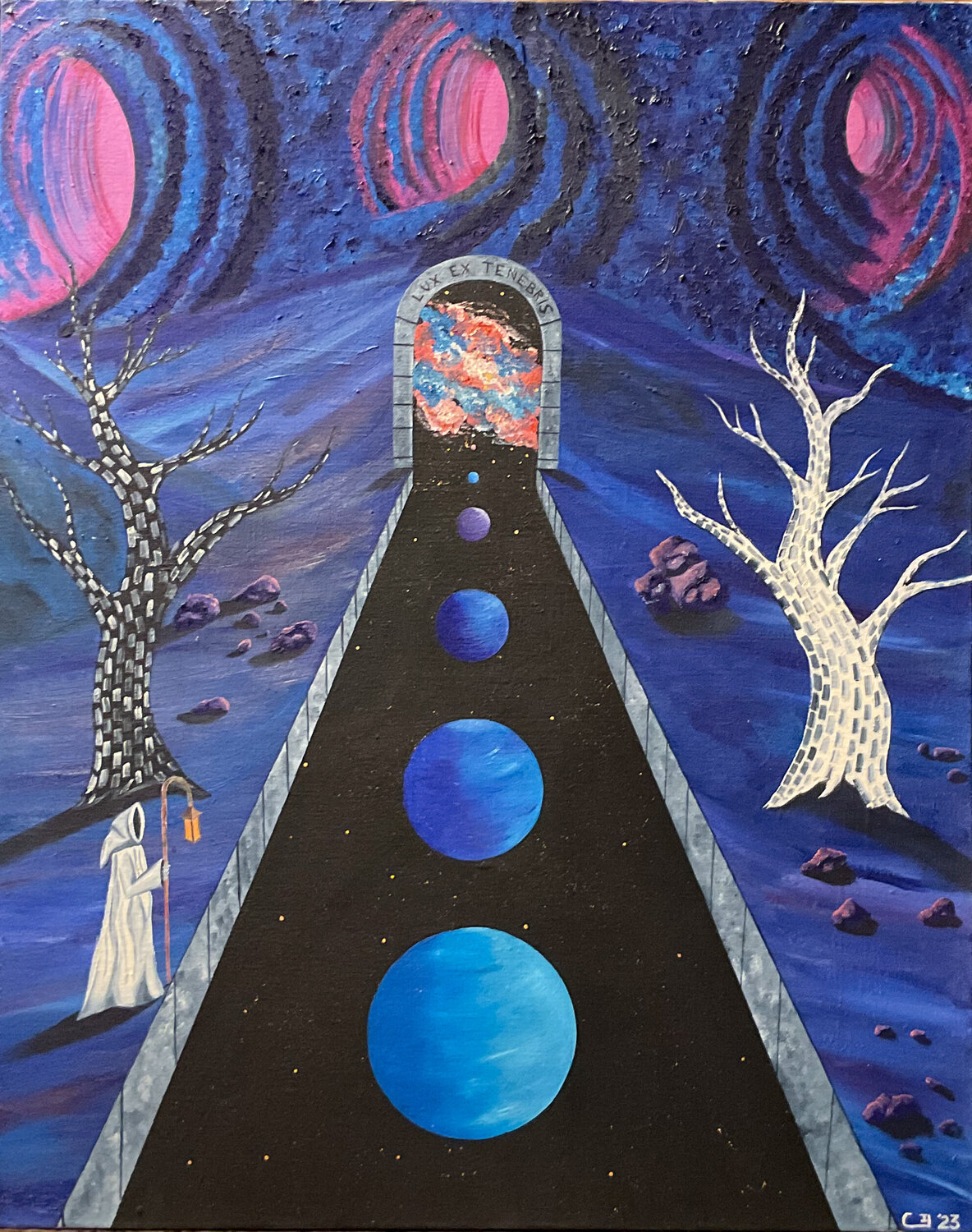 Lux Ex Tenebris Light out of darkness Corey Hayes Originalgemälde zu verkaufen