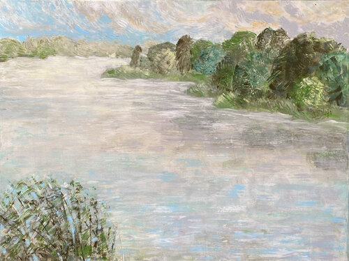Regentag am See van Bettina Zimmermann, Schilderij te koop op Singulart