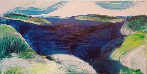 Schweden , Ruhende  Landschaft von Jutta Stelter-Essig, Malerei kaufen auf Singulart
