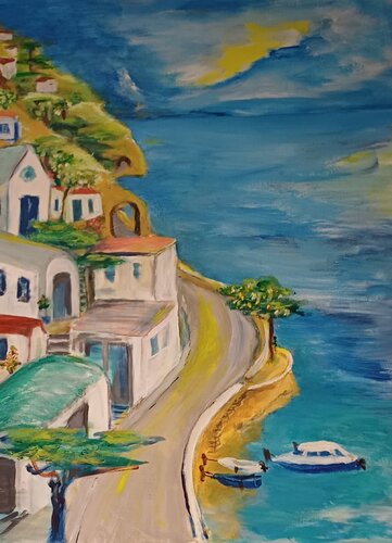Amalfiküste van Jutta Stelter-Essig, Schilderij te koop op Singulart
